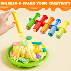 JOYIN 44 clay tools set extruder spaghetti provides fun texture options for sensory play.