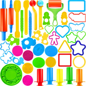 JOYIN 44 clay tools set rolling pin helps kids practice rolling with easy-to-grip handles.