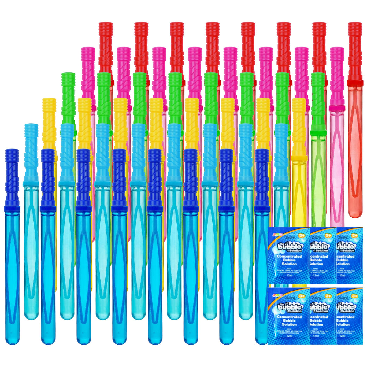 JOYIN 48-pack bubble wands collection for colorful outdoor bubble play.