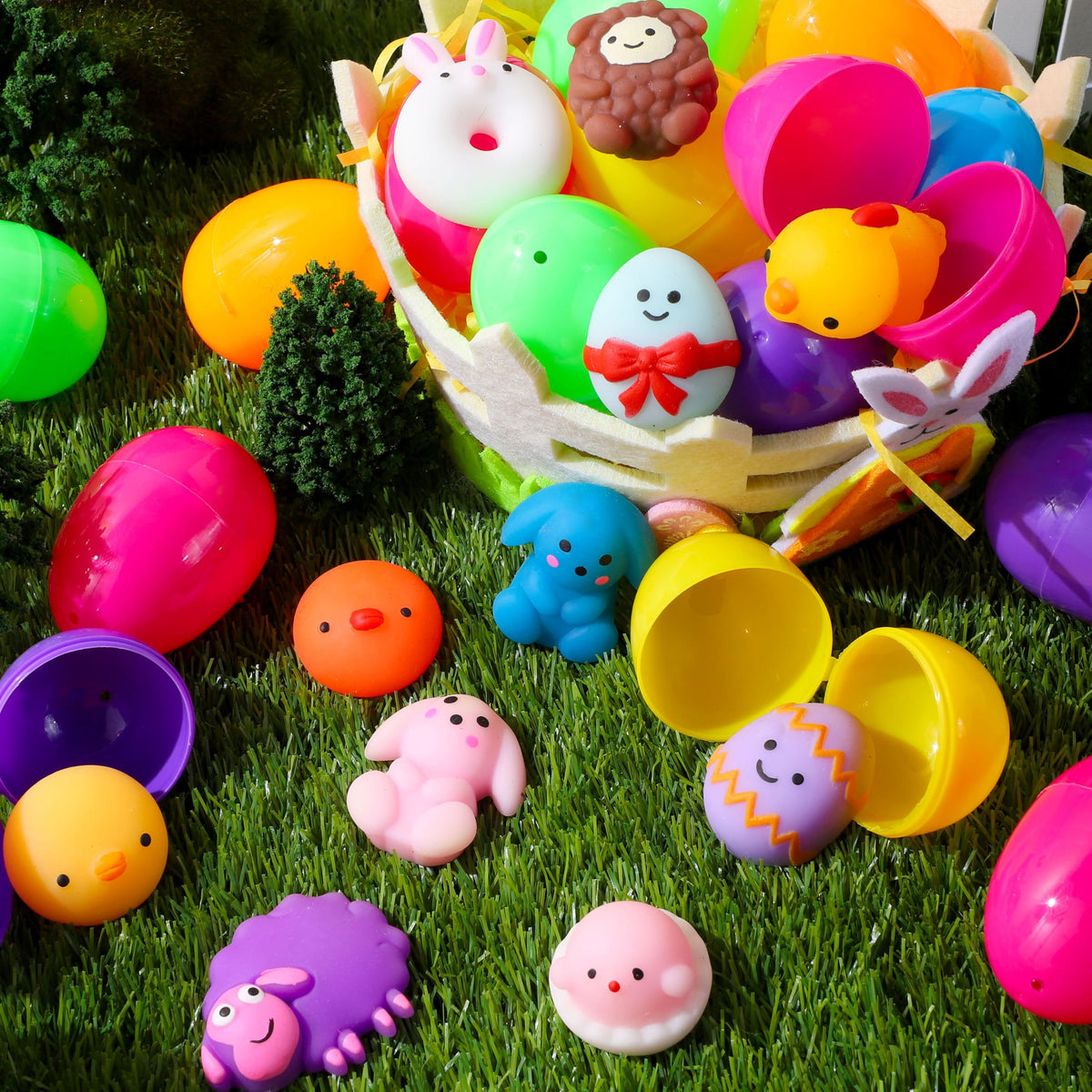JOYIN 48-pack of prefilled eggs showcases adorable mochi designs for kids