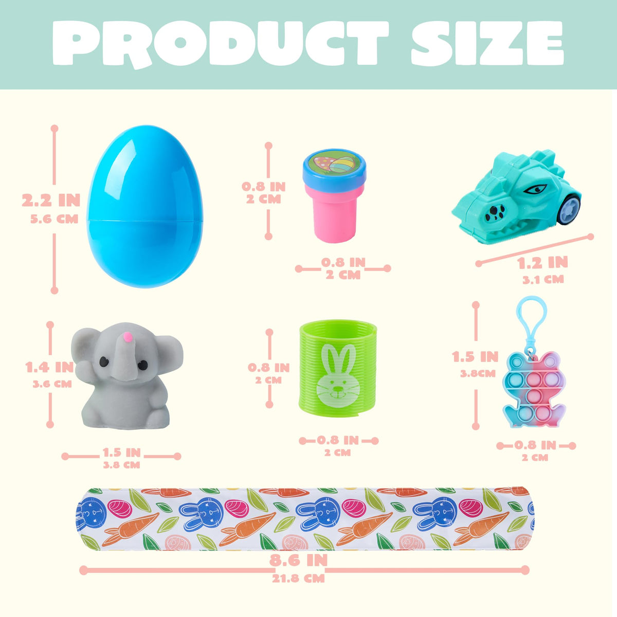 JOYIN eggs contain slap bracelets for colorful wearable play.