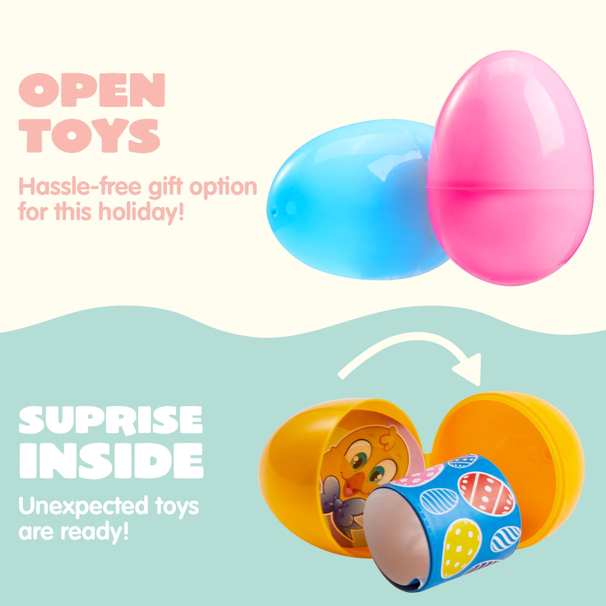 JOYIN eggs include squishy toys offering tactile, squeezable fun.