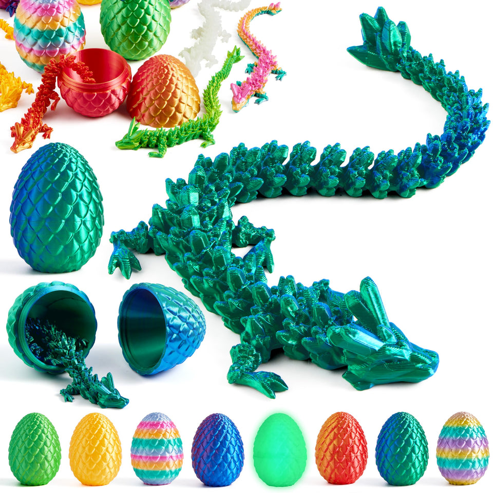 JOYIN 8-pack dragon eggs with open interior, revealing a dragon inside for Easter hunts