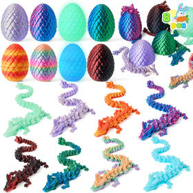 JOYIN 8-pack dragon eggs with colorful dragons inside for imaginative Easter hunts.
