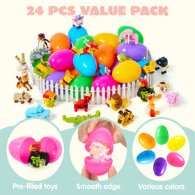 Joyin animal-building-blocks inside Easter eggs designed for creative play