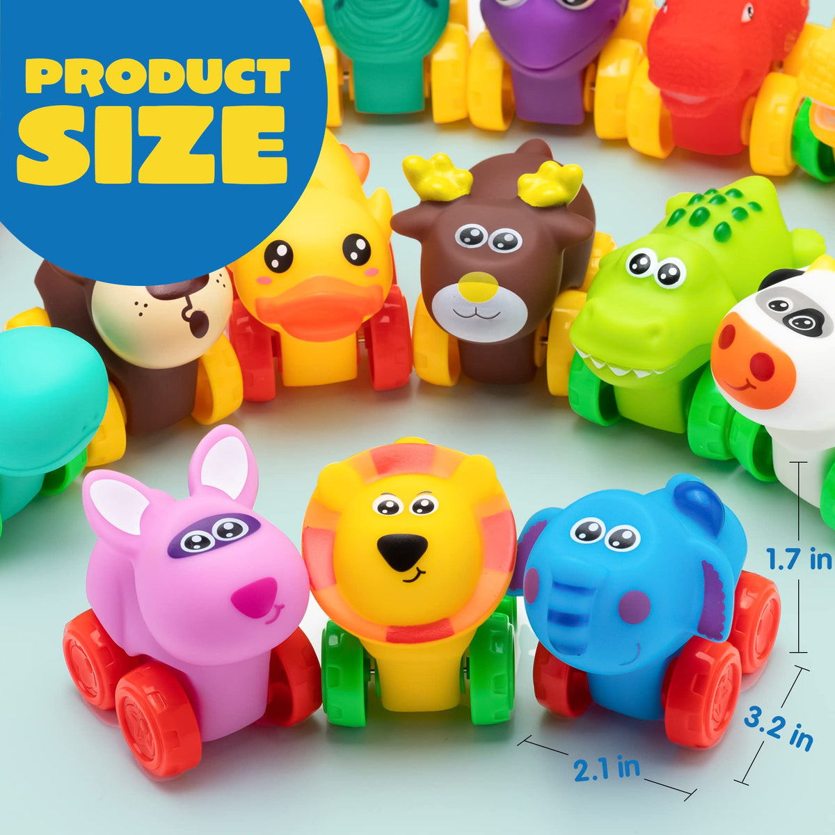 JOYIN cartoon animal cars pack designed for little hands during water play.