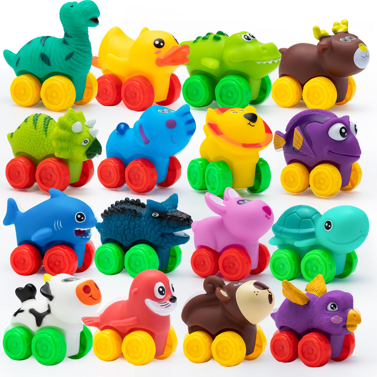 JOYIN Animal Cars soft rubber set for bathtime fun and imaginative play.