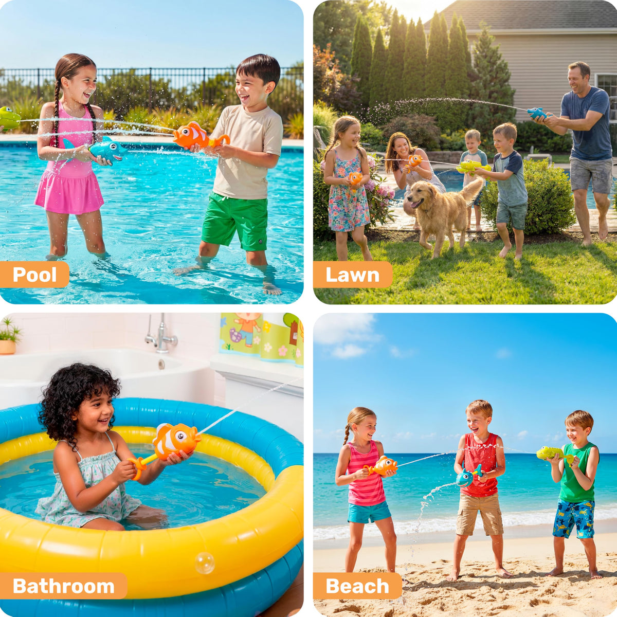 JOYIN durable plastic water guns, built for repeated pool and beach use.