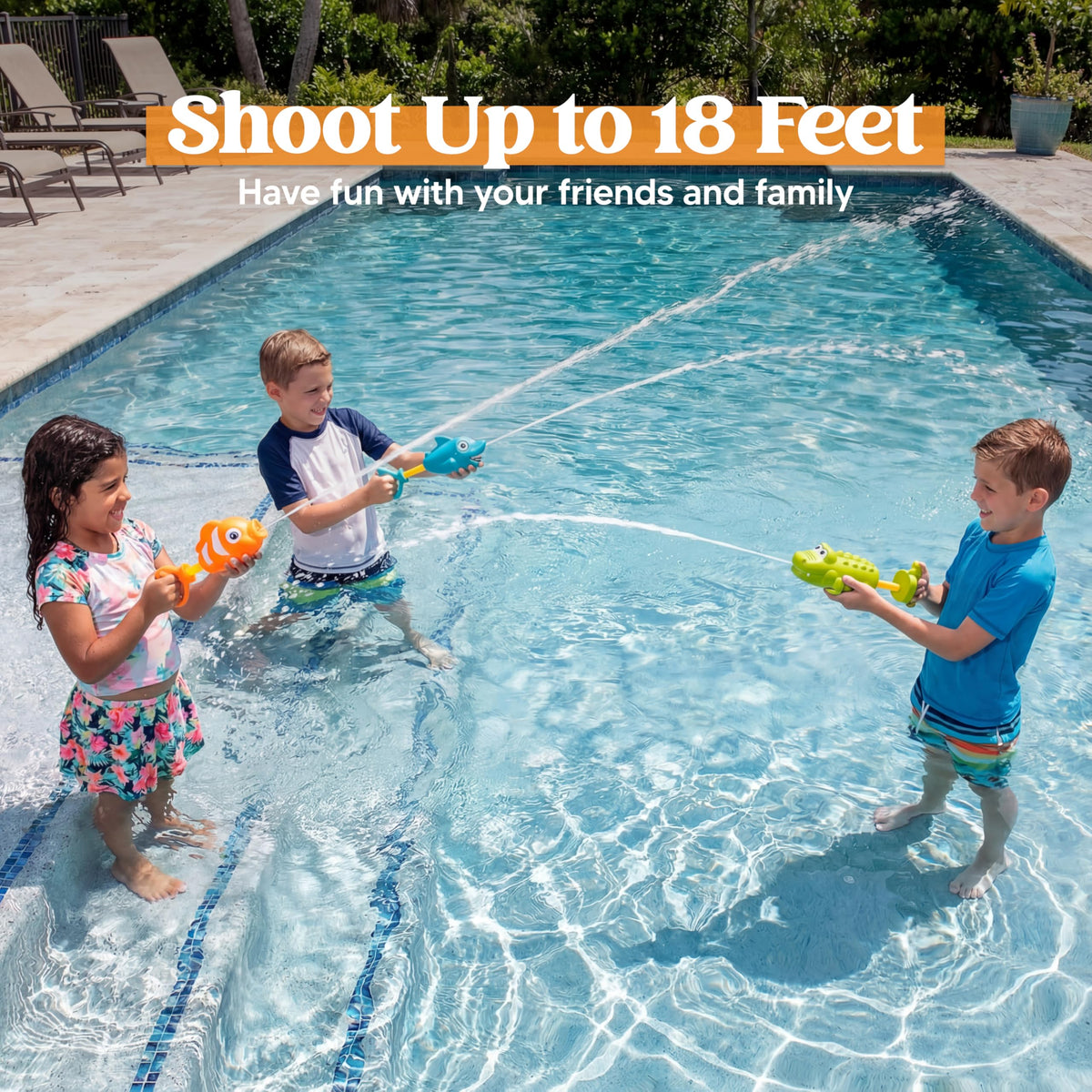 JOYIN crocodile water gun, durable plastic safe for outdoor water play.