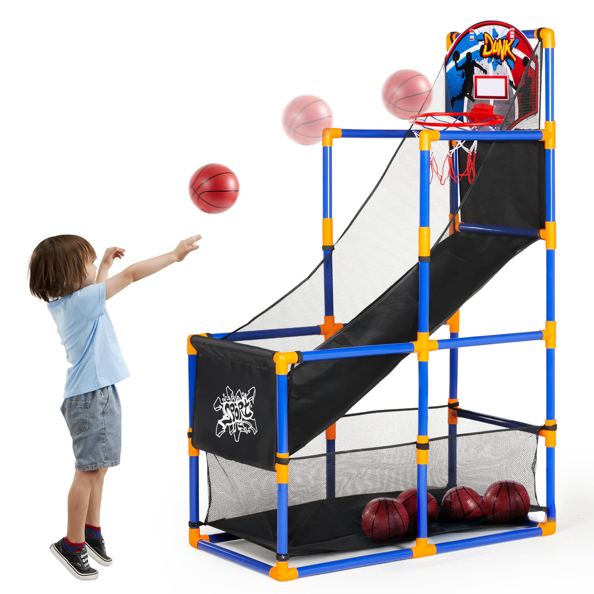 JOYIN Arcade Basketball Stand ready for indoor or outdoor play.