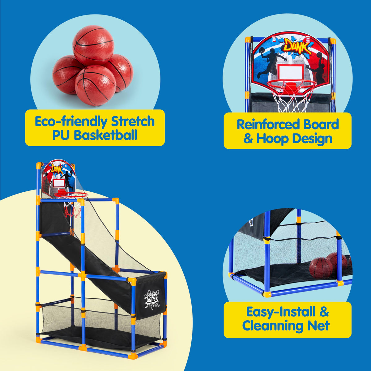JOYIN Arcade height-adjustable stand adapts to kids.