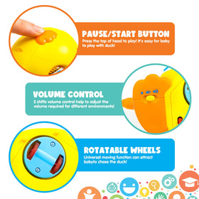 JOYIN duck can dance, walk, and sway to engage gross motor play.