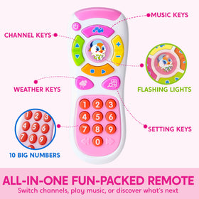 JOYIN Baby Learning Phone pink side view highlighting large buttons for little hands