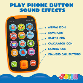 JOYIN button closeup emphasizes chunky controls ideal for developing fine motor skills.