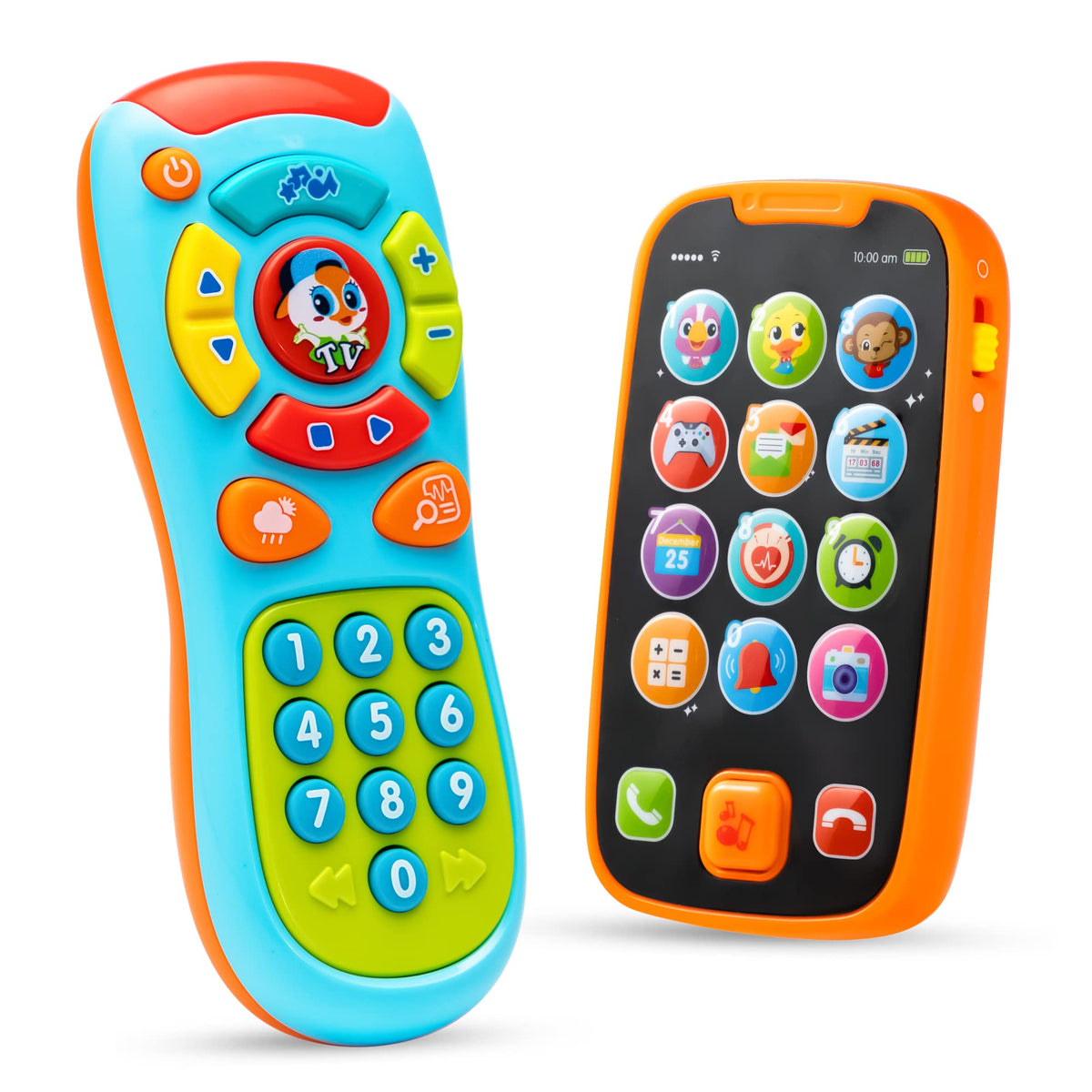 JOYIN baby learning phone front view with large buttons for easy toddler play and language cues.