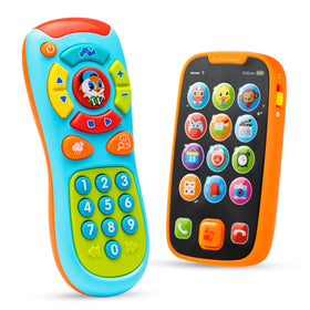 JOYIN baby learning phone front view with large buttons for easy toddler play and language cues.