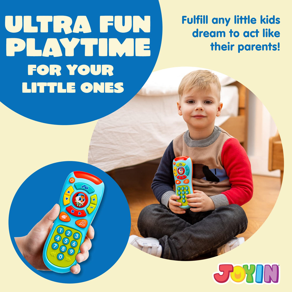JOYIN realistic-sounds highlight the toy's engaging audio features for auditory exploration.