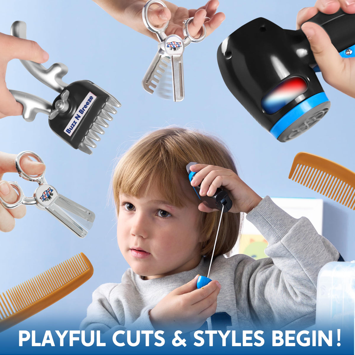 JOYIN barber shop pretend razor fosters interactive grooming scenarios and social play.