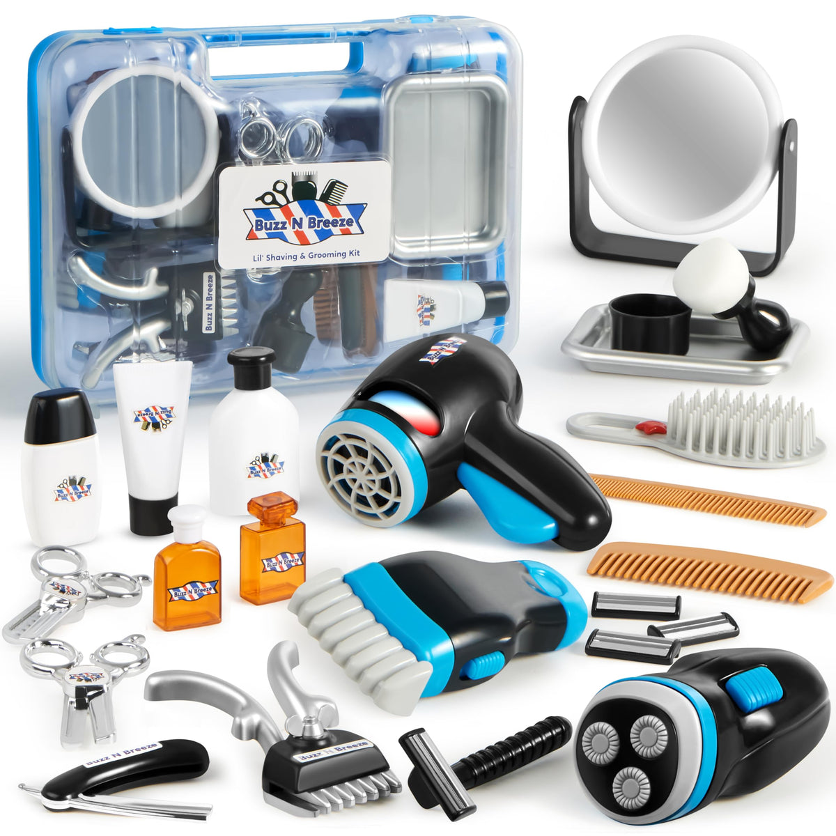 JOYIN barber shop pretend shaver promotes imaginative grooming play for kids.