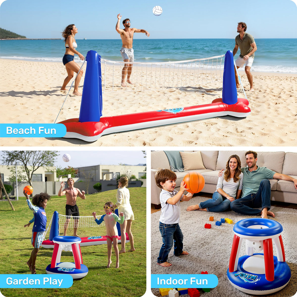 JOYIN basketball ball with bright color for casual pool games.
