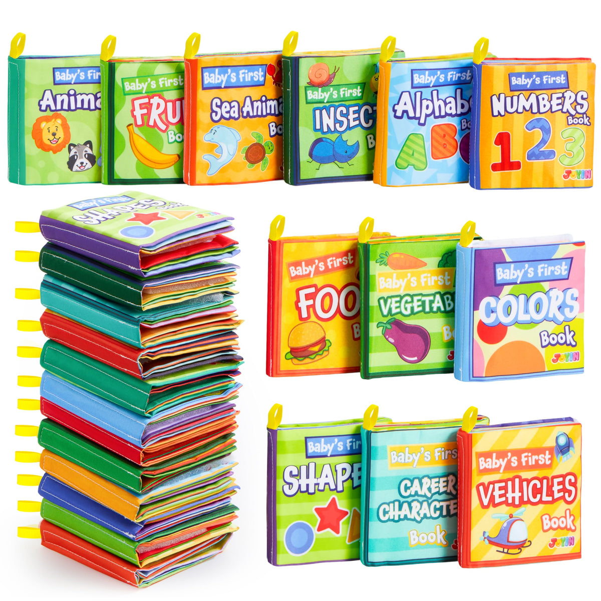 JOYIN bath books food and alphabets pages support language skill development.