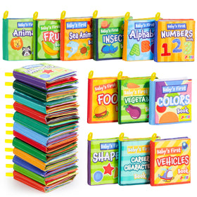 JOYIN bath books food and alphabets pages support language skill development.
