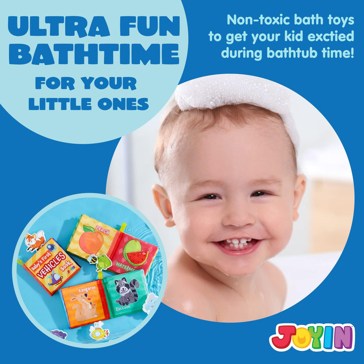 JOYIN bath books vegetable and fruit pages introduce healthy foods through play.