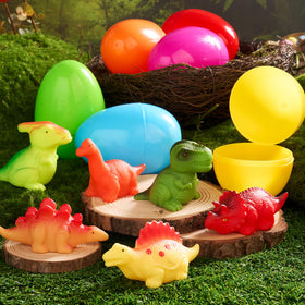 JOYIN bath-time dinosaur egg toy glowing in tub.