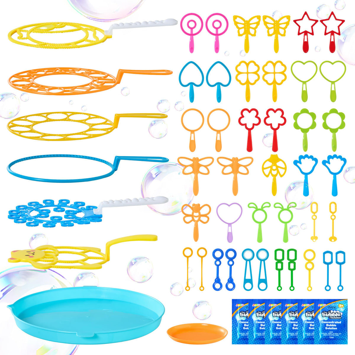 JOYIN big bubble wands 48-piece set for epic outdoor bubble fun and family play