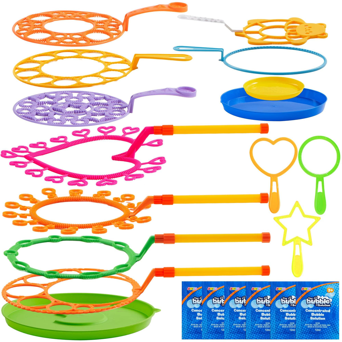 JOYIN big bubble wands set with tray for oversized outdoor bubbles
