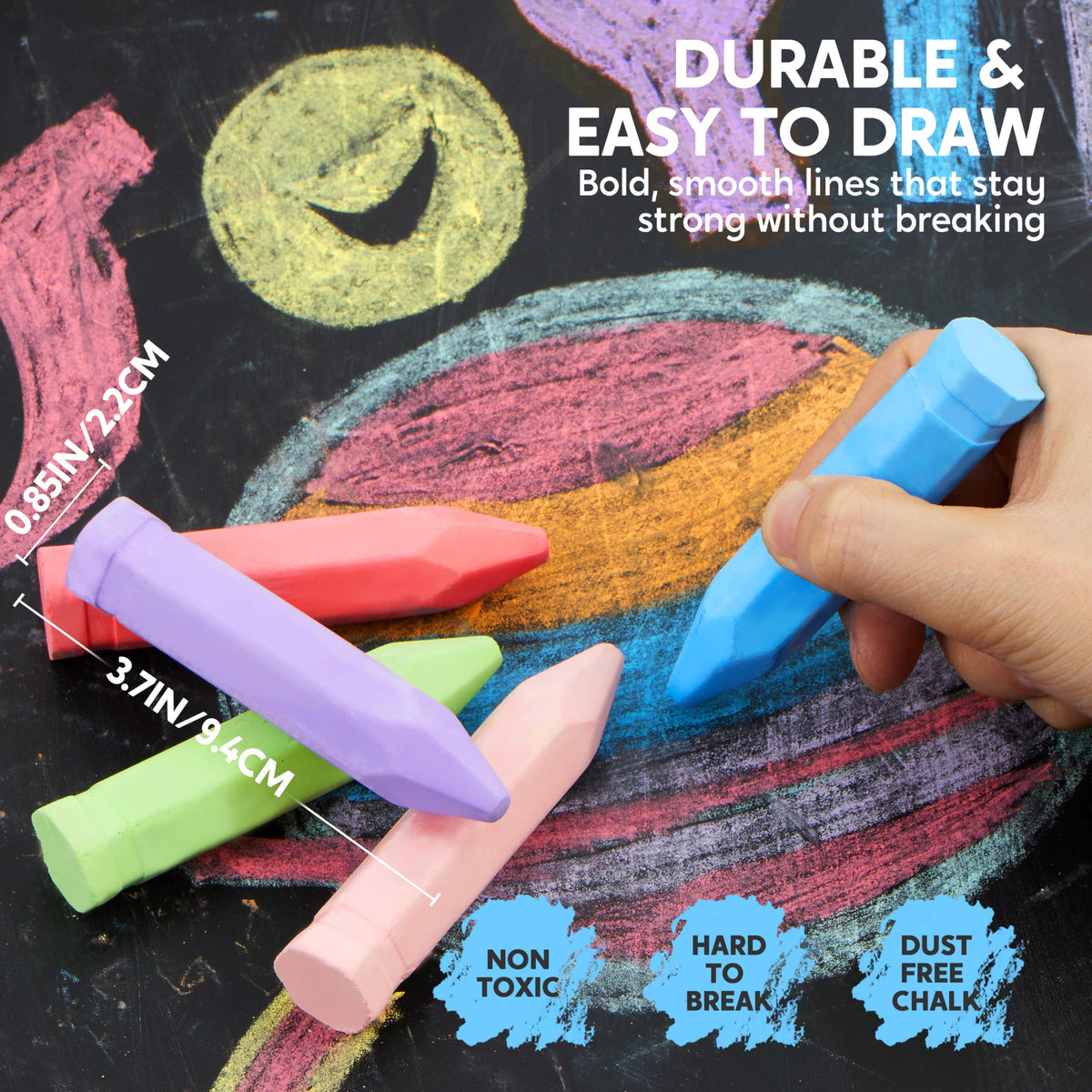 JOYIN bright colors cone chalk kit enhances classroom and projects