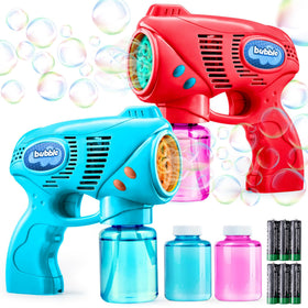 JOYIN bubble guns duo in red and blue for outdoor family fun.