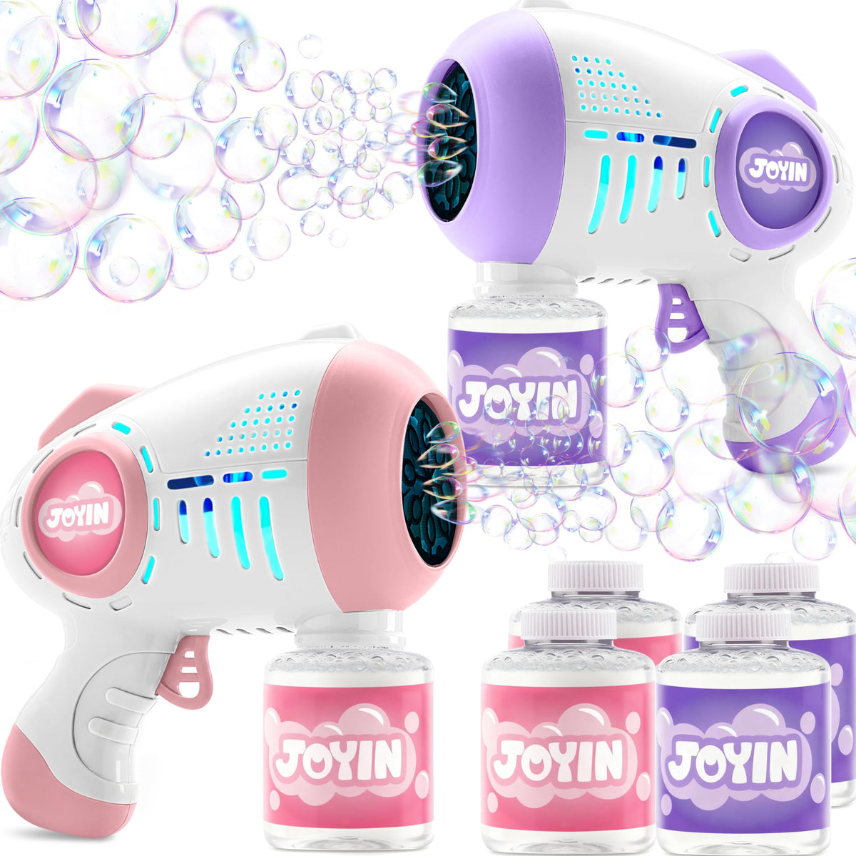 JOYIN bubble guns set with two blasters for outdoor play.