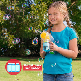 JOYIN bubble machine attachment demonstrates quick setup and use.