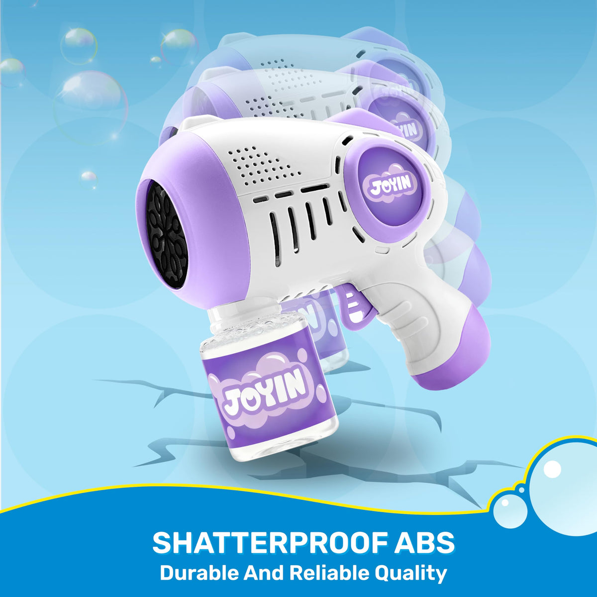 JOYIN bubble machine features durable shatterproof ABS body.