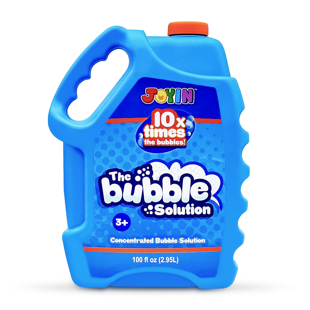 JOYIN 100oz bubble solution bottle for large parties, providing long-lasting, vibrant bubbles.