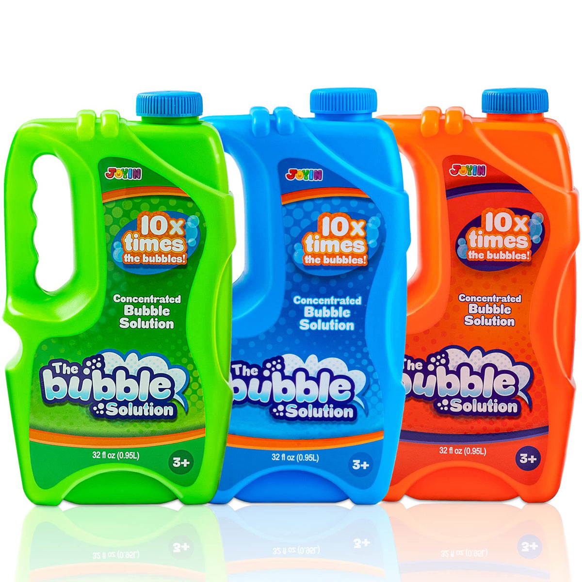 JOYIN 3-pack 32oz bubble refill bottles for family play