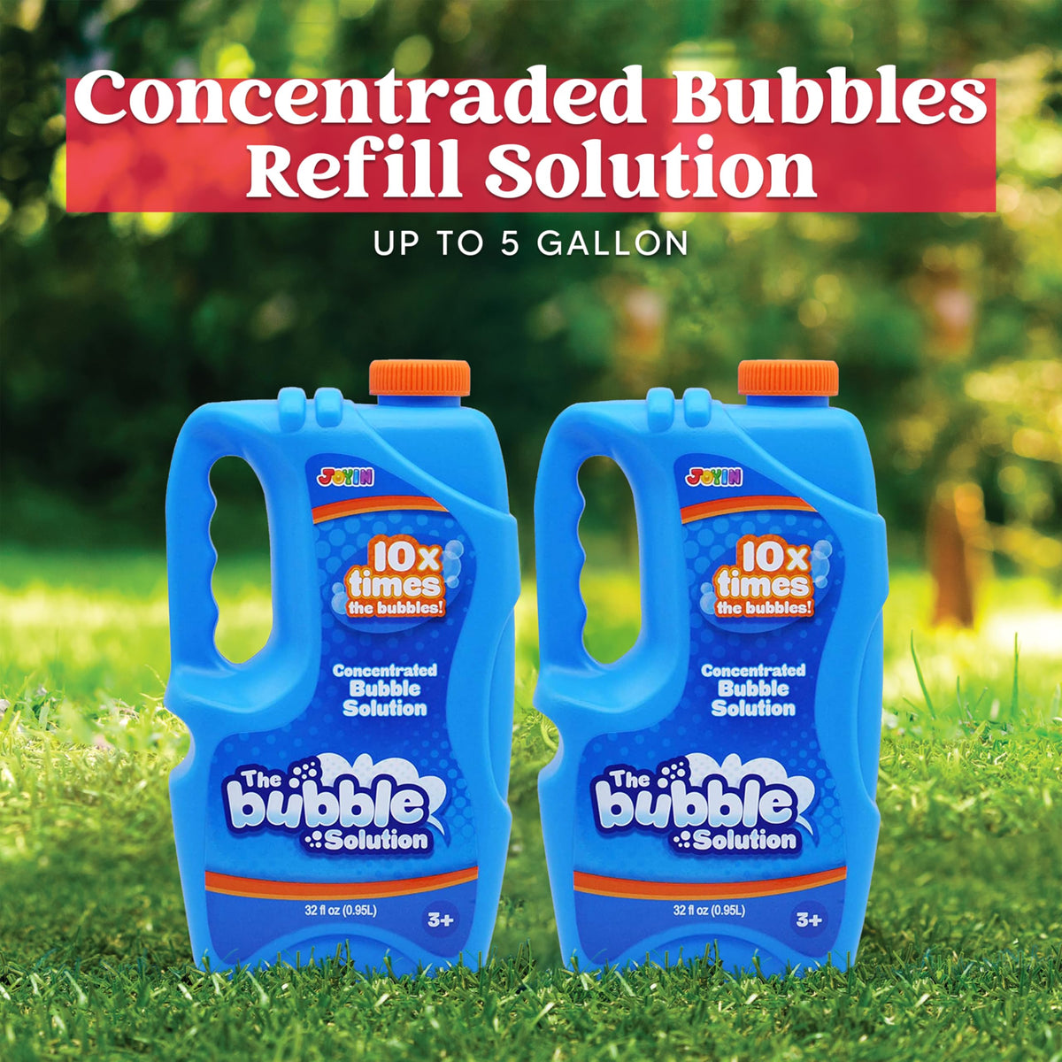 JOYIN bubble wand refill 64 oz for easy, extended bubble play.