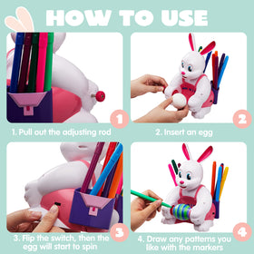 JOYIN bunny spinner mechanism shows automatic turning for easy decoration.