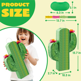 JOYIN cactus pinata fill opening shows easy loading of goodies