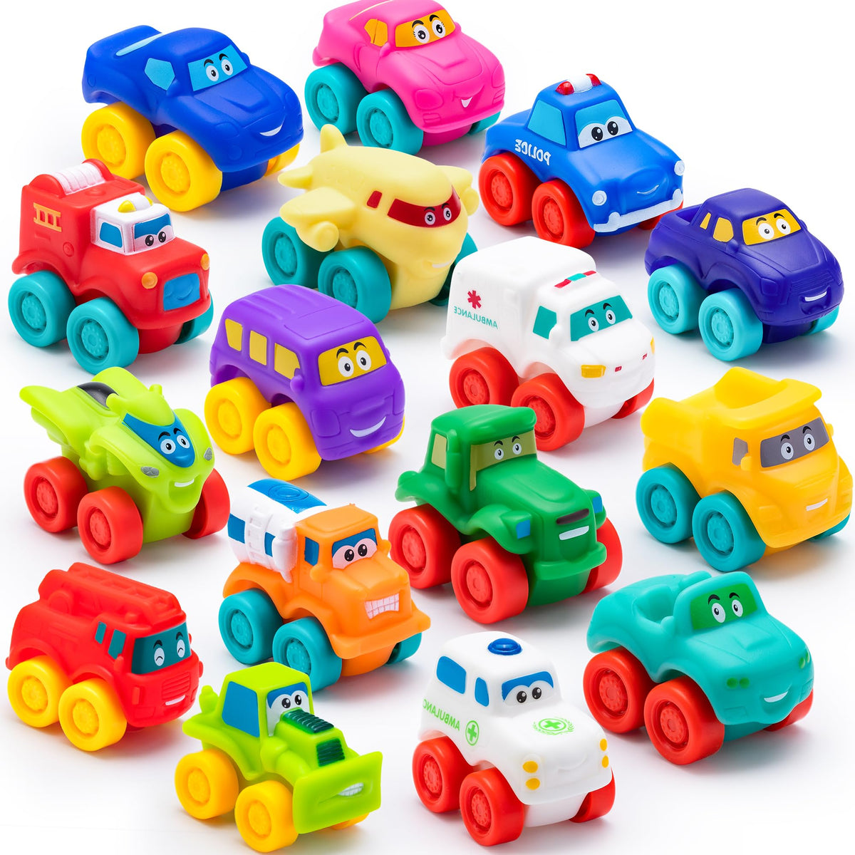 JOYIN Cartoon Cars soft rubber bath set for safe, imaginative play during bath time.