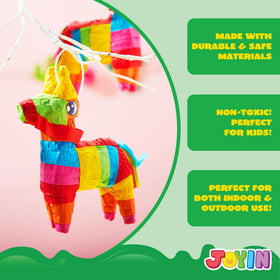 JOYIN Cinco De Mayo mini donkey pinatas backcard visible for filling guidance