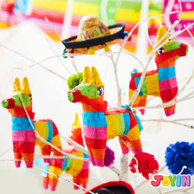 JOYIN Cinco De Mayo mini donkey pinatas rainbow color variety for decor