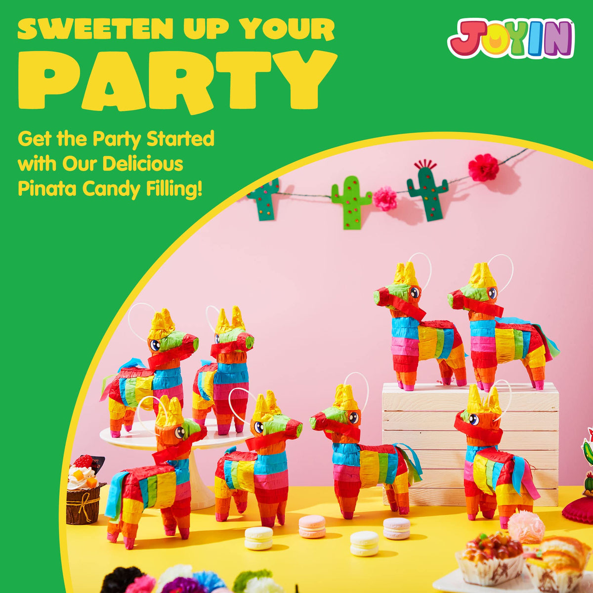 JOYIN Cinco De Mayo pinatas hanging loop demonstration for easy display