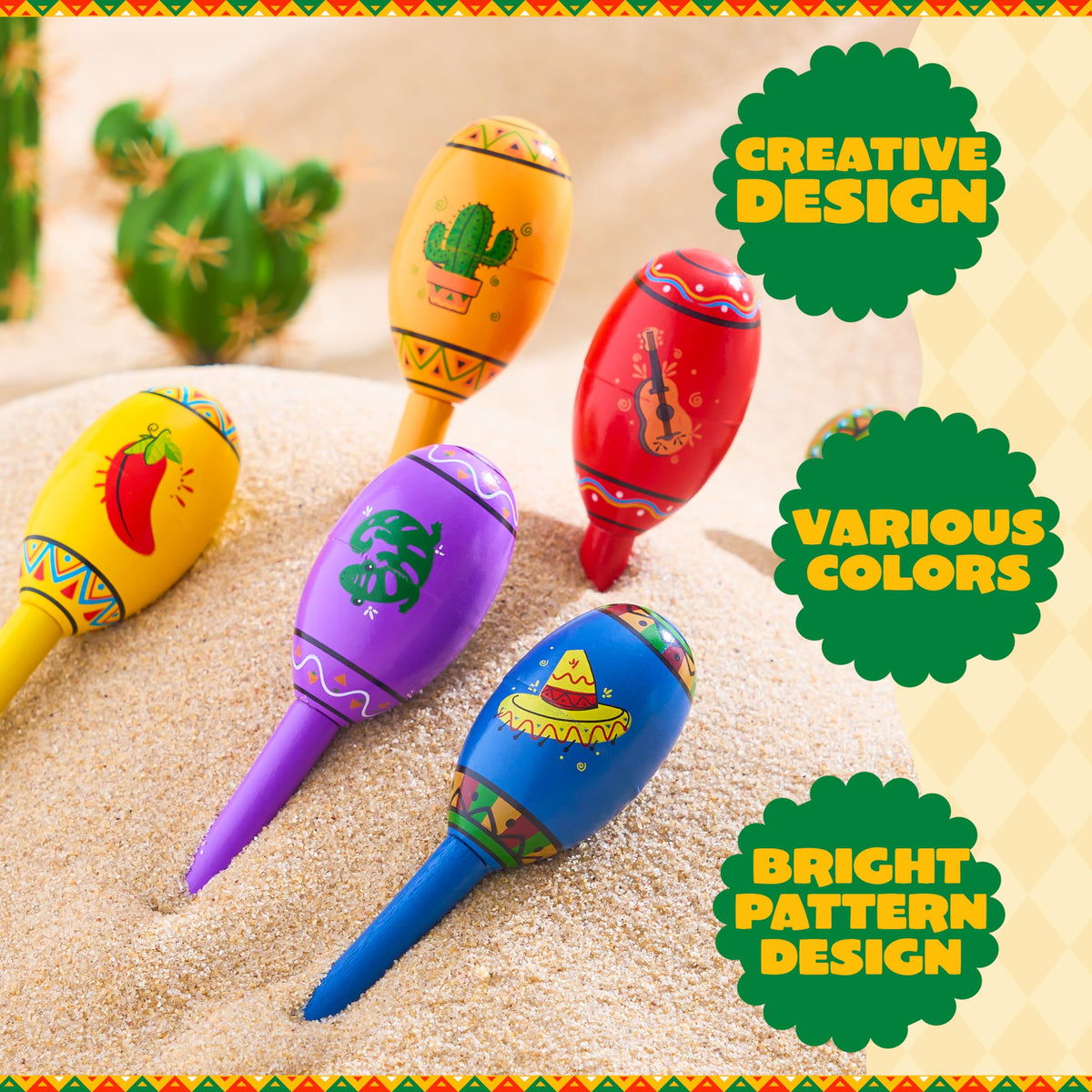 JOYIN Cinco De Mayo mini maracas blue boost party fun