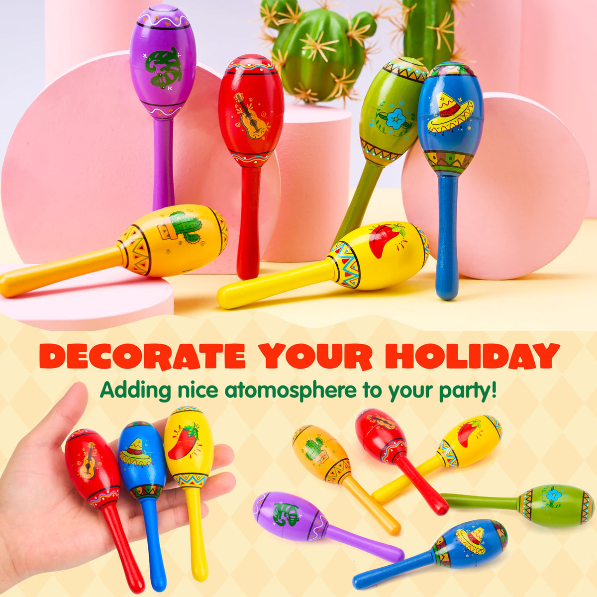 JOYIN Cinco De Mayo mini maracas purple invite lively play