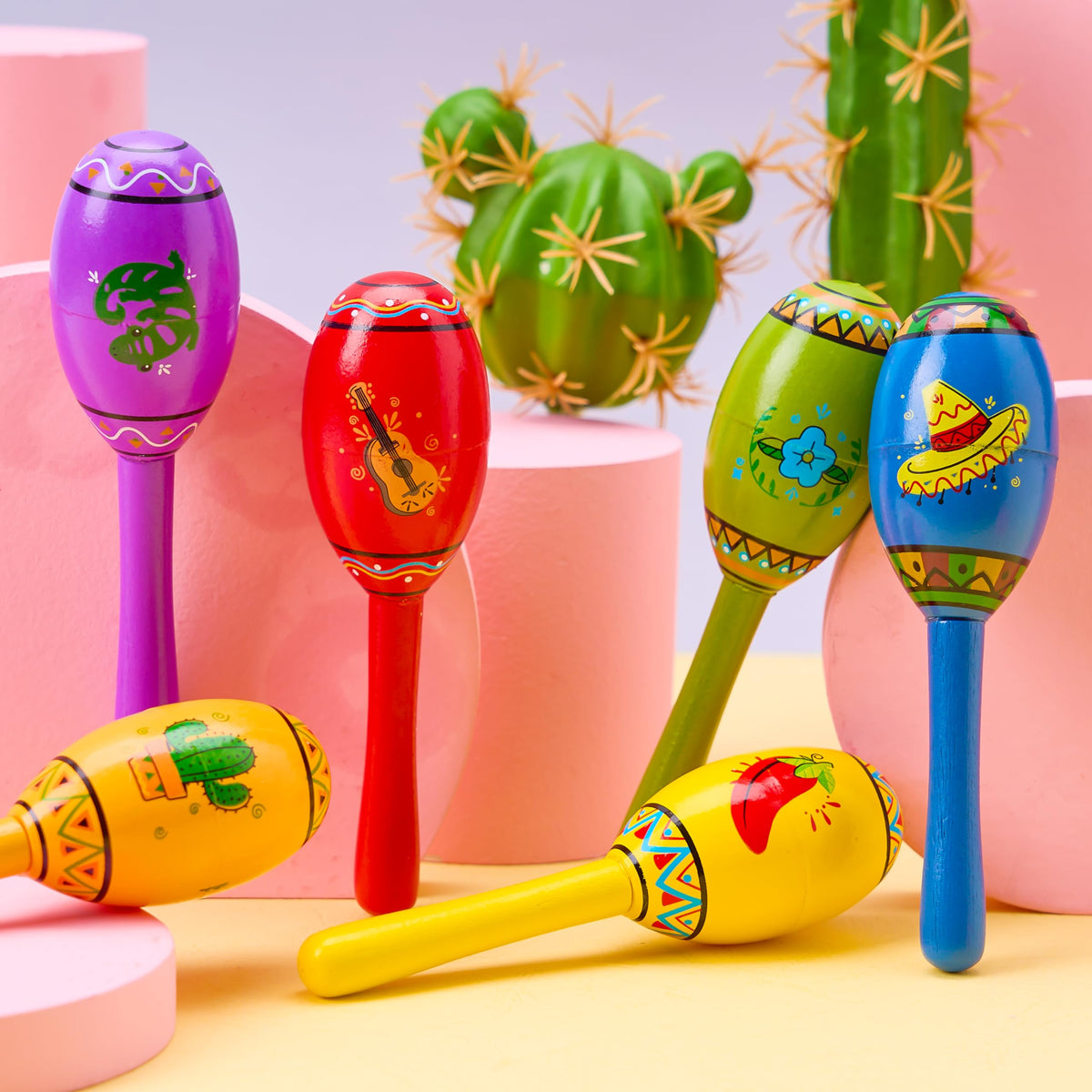 JOYIN Cinco De Mayo mini maracas six-color display for events