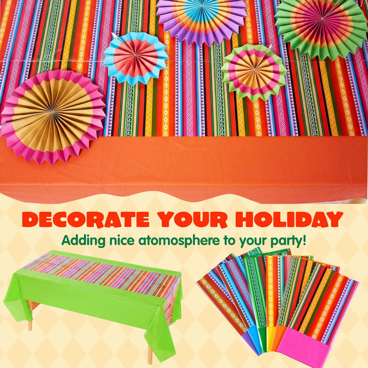 JOYIN Cinco de Mayo party decor boosts dining ambiance.