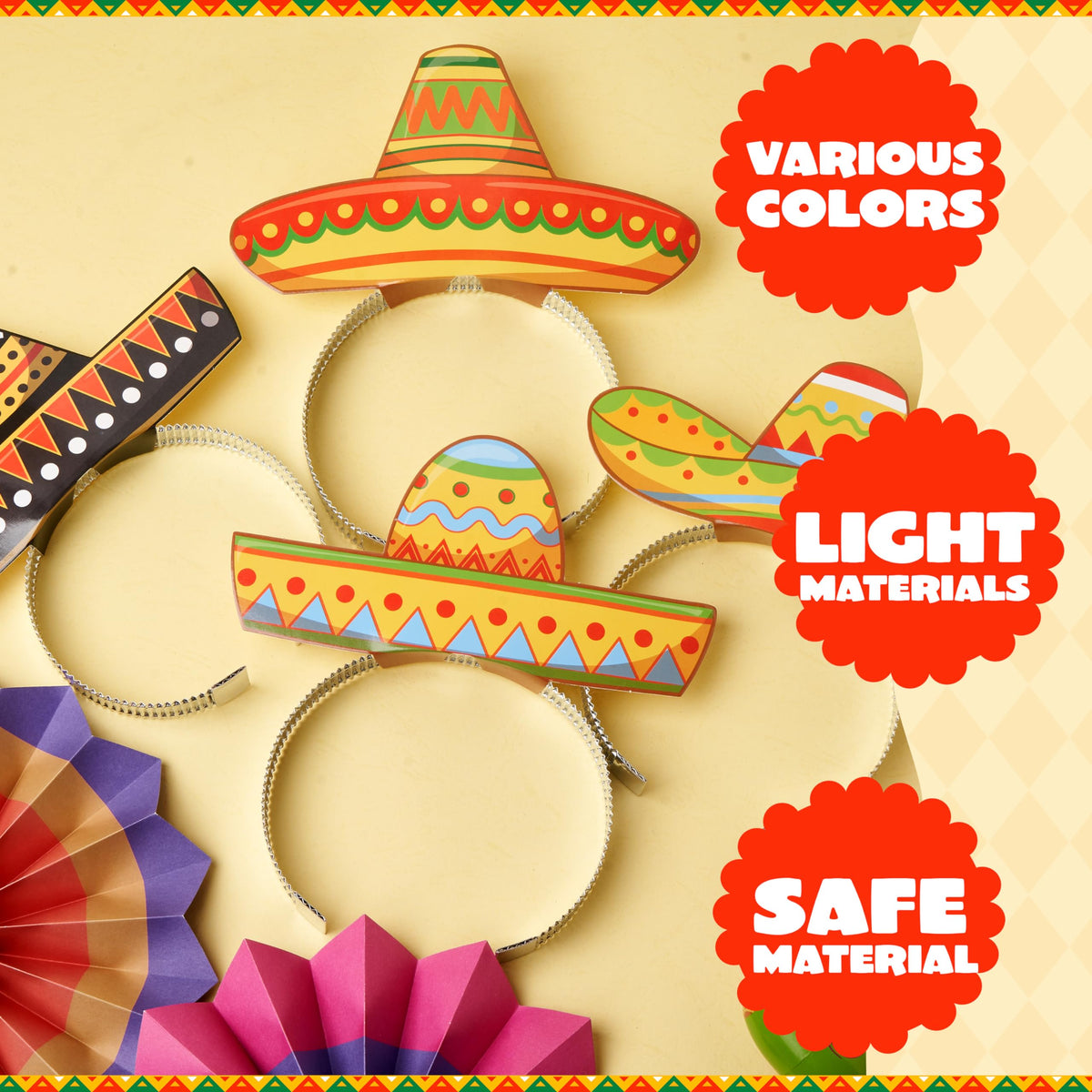 JOYIN Cinco de Mayo sombrero headband with pom-pom accents for playful looks.