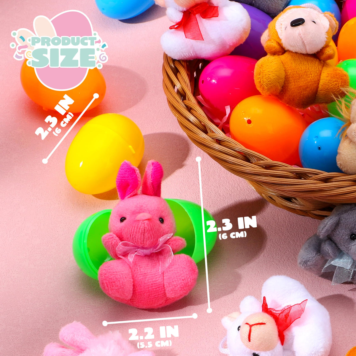 JOYIN rabbits and bears plush toys in eggs for playful hunts.